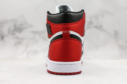 Nike Air Jordan 1 Retro High Satin Black Toe Sneakers
