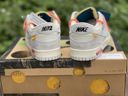 Nike Dunk Low Off-White Lot 19 Of 50 Gray Sneakers