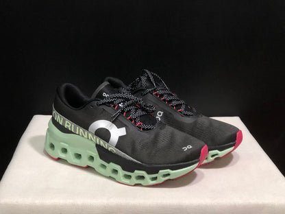 On Running Cloudmonster 2 Shock-Absorbing And Breathable Running Shoes Black/Pale Green