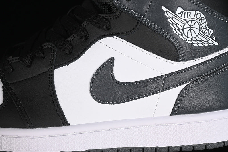 Nike Air Jordan 1 Mid White Iron Black Sneakers