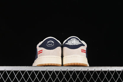 Travis Scott Fragment Design Nike Air Jordan 1 Low Supreme OG SP Blue Beige Grey Sneakers