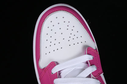 Nike Air Jordan 1 Low Fire Pink White Iris Whisper Sneakers