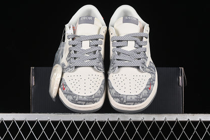 Nike Air Jordan 1 Low OG SP Off-White Travis Scott Fragment Design White Grey Sneakers