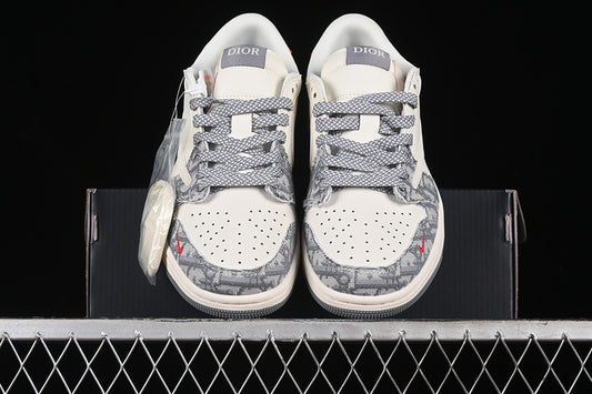 Nike Air Jordan 1 Low OG SP Off-White Travis Scott Fragment Design White Grey Sneakers