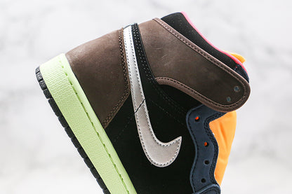 Nike Air Jordan 1 Retro High-Top Brown Pink Sneakers