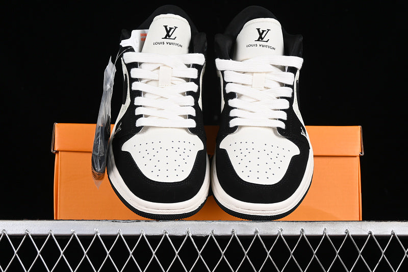 Nike Air Jordan 1 Low LV White Printing Black Sneakers