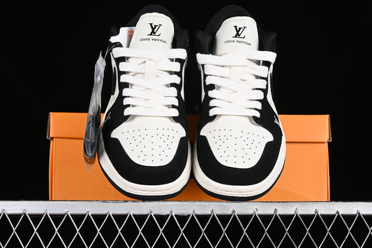 Nike Air Jordan 1 Low LV White Printing Black Sneakers
