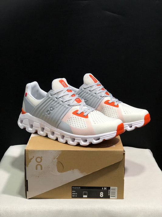 On Running Cloudswift Cushioning Running Shoes Light Grey/Orange/Milky White