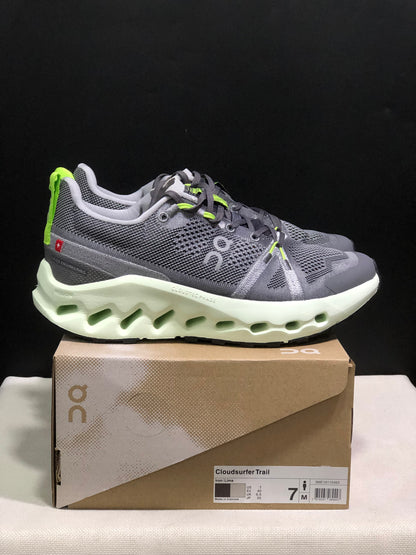 On Running Cloudsurfer Trail Waterproof Comfortable And Breathable Running Shoes Iron/Lima