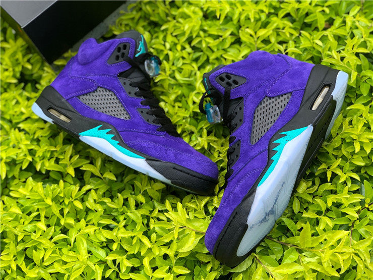 Nike Air Jordan 5 Retro ¡°Alternate Grape¡±Purple Emerald Black Sneakers