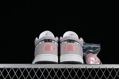 Nike Air Jordan 1 Low SE Floral Platinum Violet Anthracite Red Stardust Sail Sneakers