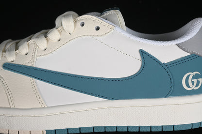 Travis Scott Fragment Design Nike Air Jordan 1 Low OG SP Tiffany Blue White Sneakers