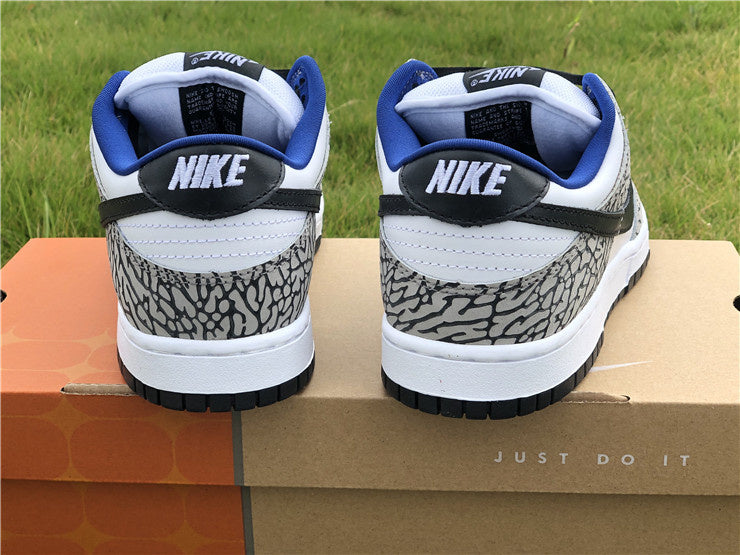 Nike SB Dunk Low Supreme White/Black-Cement Grey Sneakers