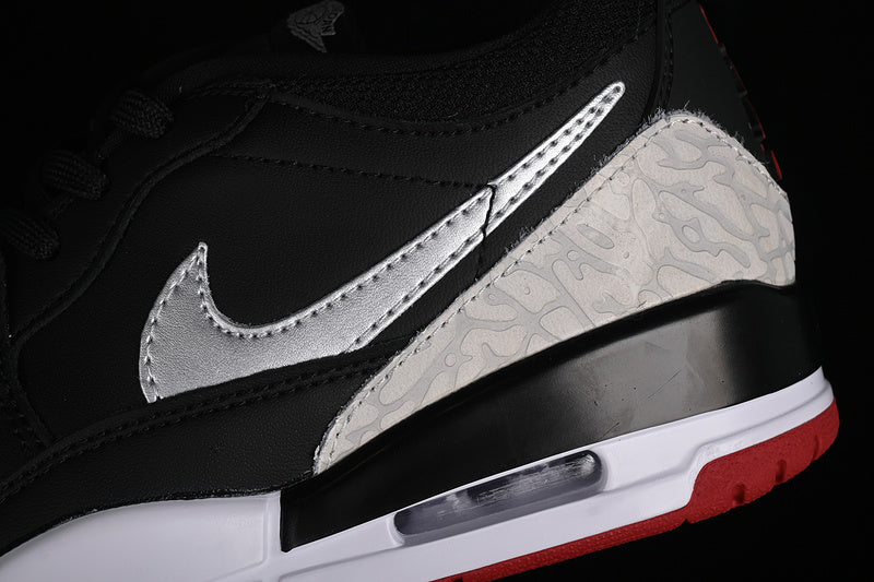 Nike Air Jordan Legacy 312 Low Black Gym Cement Grey Red Sole Sneakers