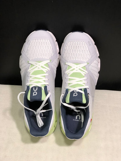 On Running Cloudflyer Shock-Absorbing Running Shoes Grayish-White/Light Green