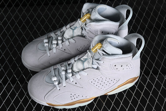Nike Air Jordan 6 Retro Paris Olympics Pure Platinum Grey White Sneakers