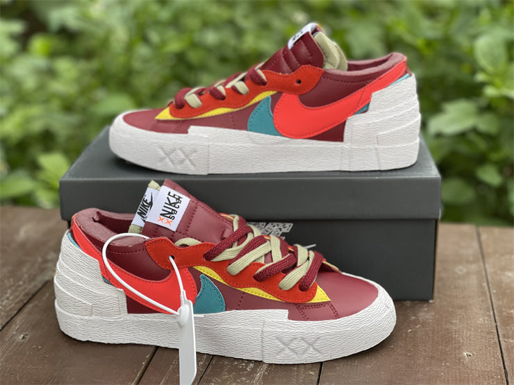 Nike Blazer Low Sacai Kaws Team Red Multicolour Sneakers