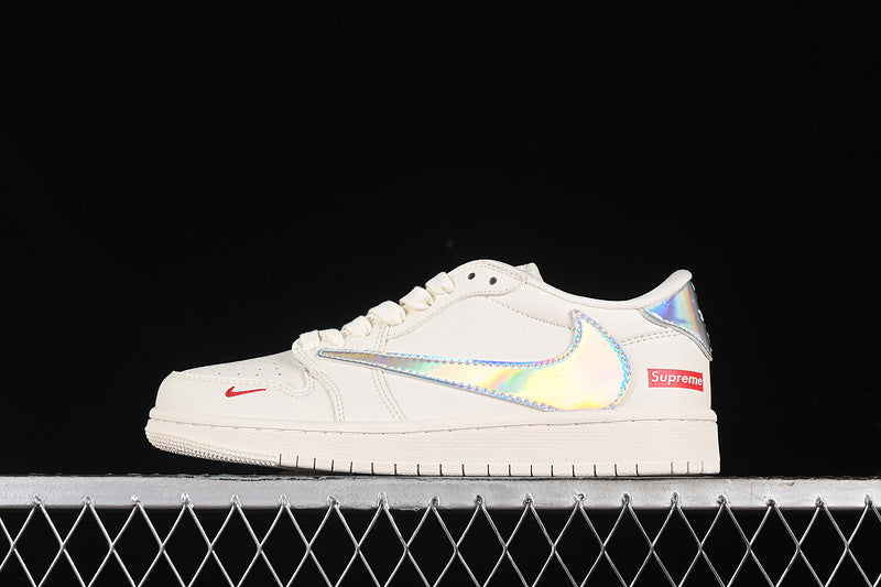 Nike Air Jordan 1 Low Off-White Travis Scott Fragment Design Silver Label White Sneakers