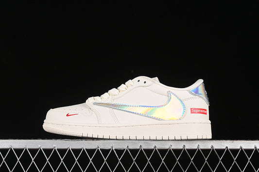 Nike Air Jordan 1 Low Off-White Travis Scott Fragment Design Silver Label White Sneakers