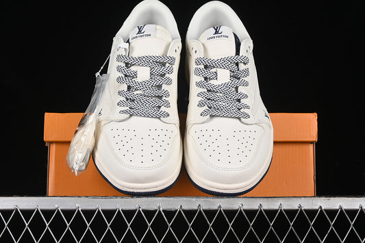 Nike Air Jordan 1 Low OG SP Travis Scott Fragment Design LV Navy Sole White Sneakers