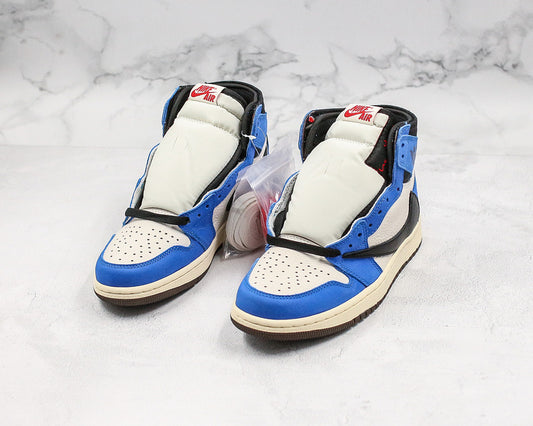 Nike Air Jordan 1 Retro OG x Travis Scott High White Blue Sneakers