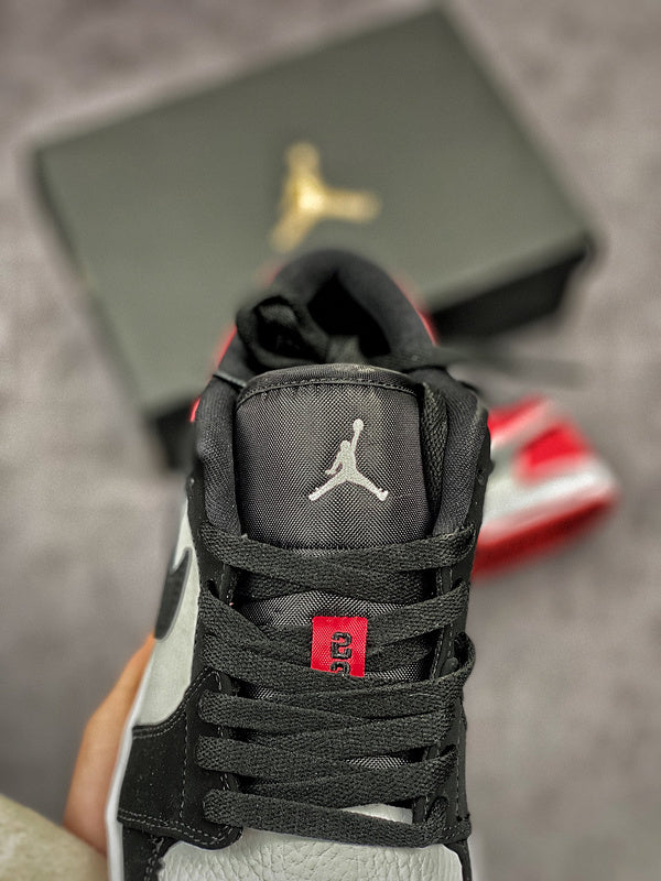 Nike Air Jordan 1 Low GS Black Toe Red White Sneakers