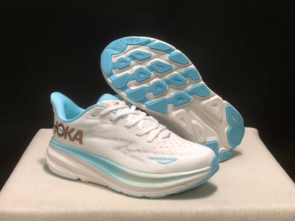 Hoka One One Clifton 9 Running Shoes Athletic Shoes Sneakers White/Blue