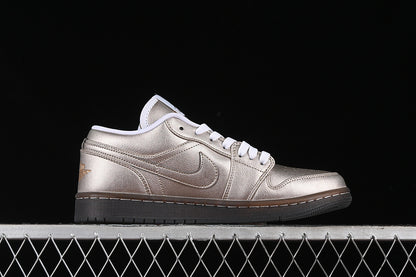 Nike Air Jordan 1 Low Summit White Brown Metal Zinc Sneakers