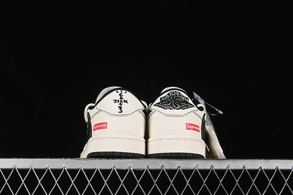 Travis Scott Fragment Design Nike Air Jordan 1 Low Supreme OG SP Black White Sneakers