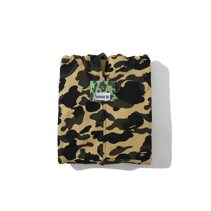 A Bathing Ape Shark Head Classic Fur Hoodie Yellow