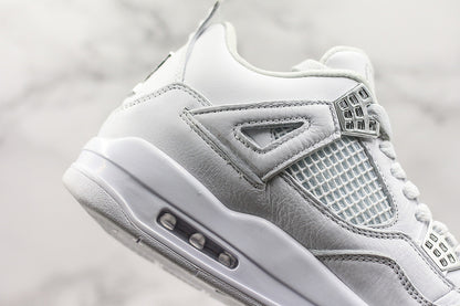 Nike Air Jordan 4 Retro Pure Version 2017 White Metallic Silver Sneakers