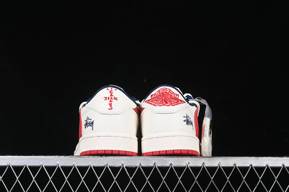 Travis Scott Fragment Design Nike Air Jordan 1 Low OG SP Red White Sneakers
