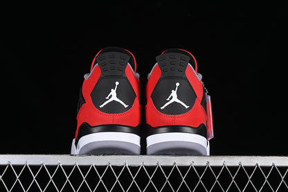 Nike Air Jordan 4 Retro Toro Bravo Fire Red White Black Cement Grey Sneakers