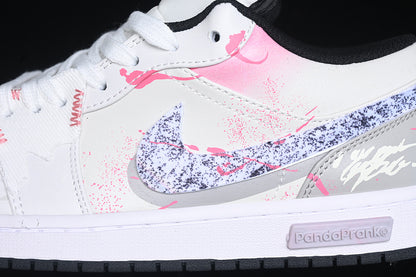 Nike Air Jordan 1 Low Black Sole Blue Pink White Sneakers