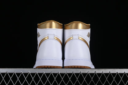 Nike Air Jordan 1 High OG Brown Sole Metallic Gold Gum White Sneakers