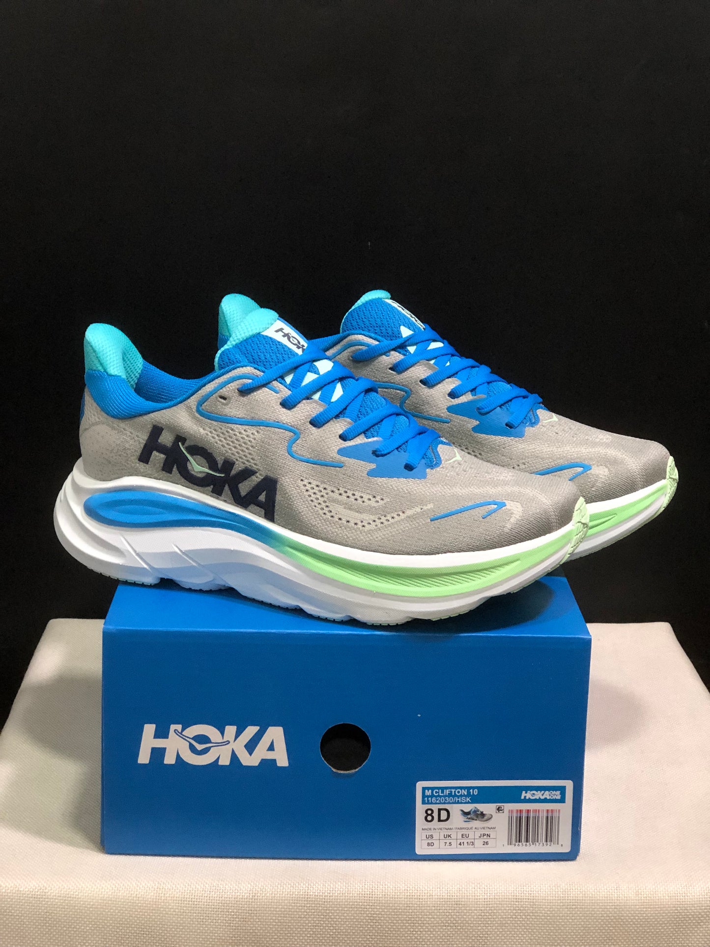 Hoka One One Clifton 10 Fashion Shoes Sneakers Gray/Blue