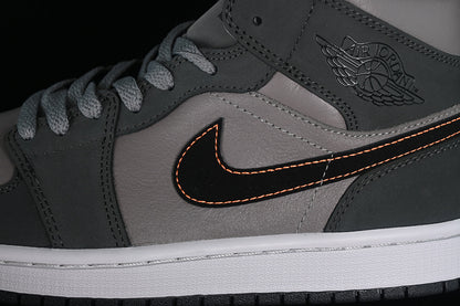 Nike Air Jordan 1 Mid SE Black Neutral Grey Sneakers