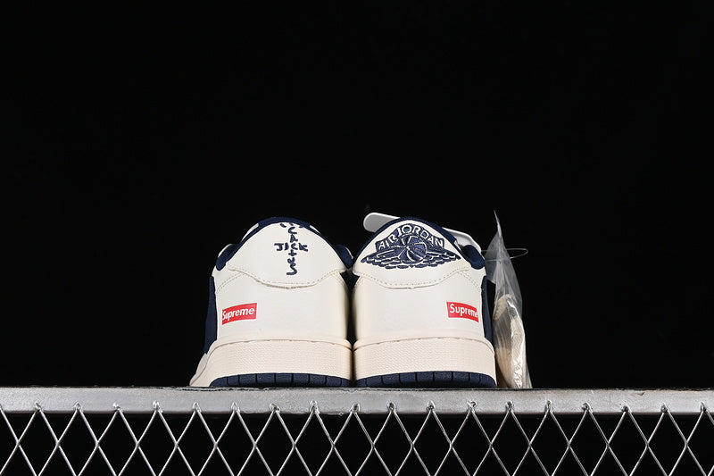 Nike Air Jordan 1 Low Off-White Travis Scott Fragment Design Supreme White Blue Sneakers