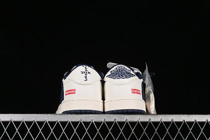 Nike Air Jordan 1 Low Off-White Travis Scott Fragment Design Supreme White Blue Sneakers