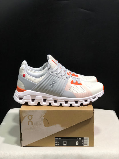 On Running Cloudswift Cushioning Running Shoes Light Grey/Orange/Milky White
