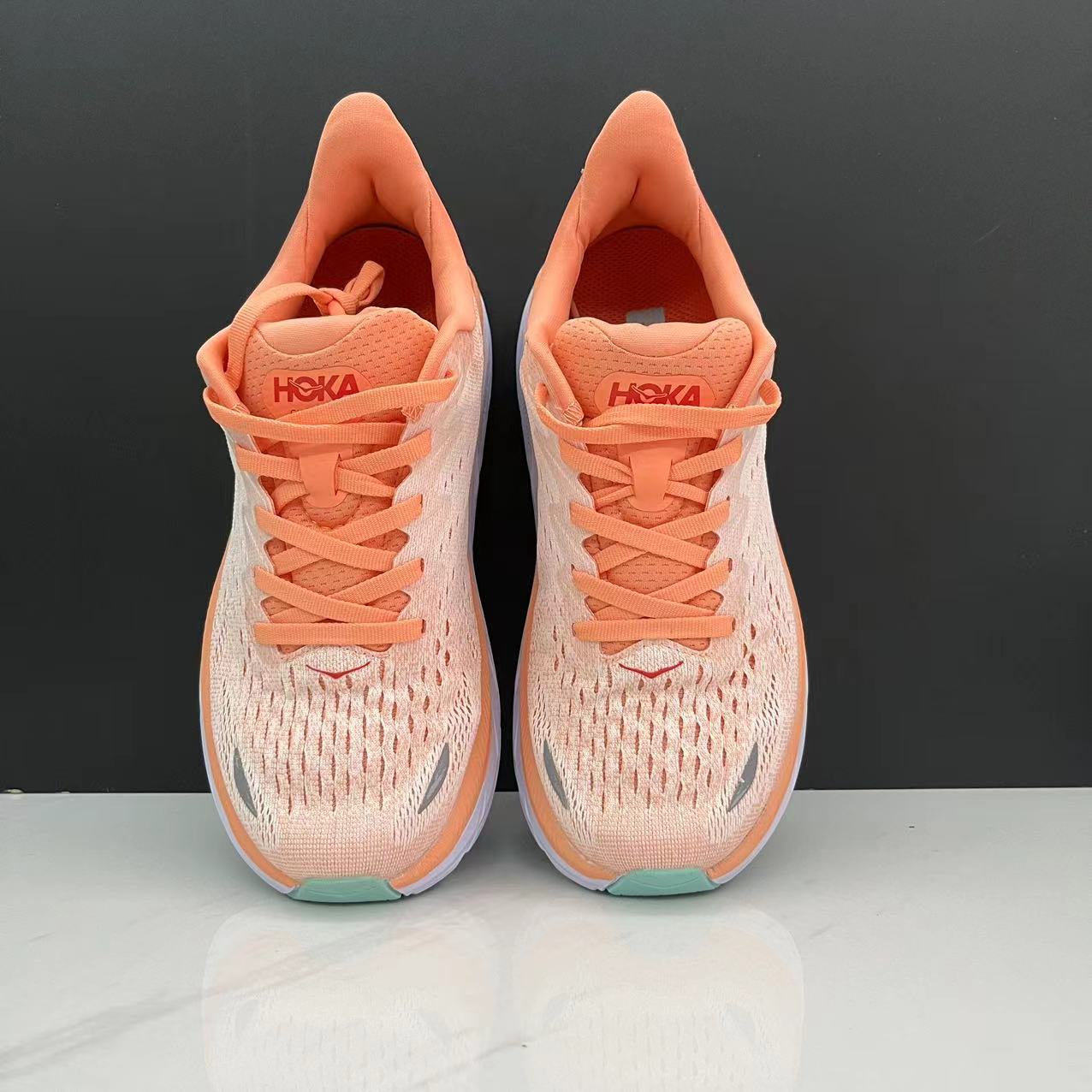 Hoka One One Clifton 8 Women's Fashion Shoes Shock-absorbing Sneakers Light Orange