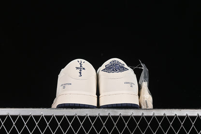 Nike Air Jordan 1 Low OG SP Travis Scott Fragment Design LV Navy Sole White Sneakers