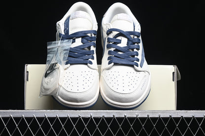 Travis Scott Fragment Design Nike Air Jordan 1 Low Givenchy OG SP Blue Sole White Sneakers