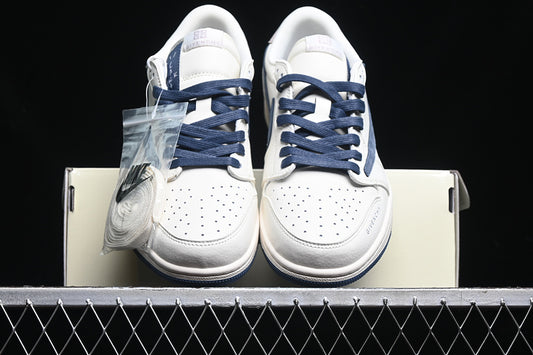 Travis Scott Fragment Design Nike Air Jordan 1 Low Givenchy OG SP Blue Sole White Sneakers