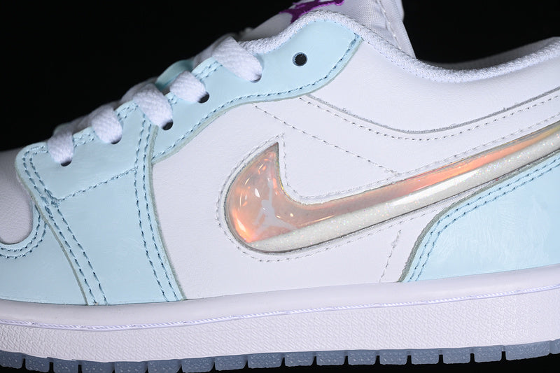 Nike Air Jordan 1 Low Super Violet Glacier Blue White Sneakers