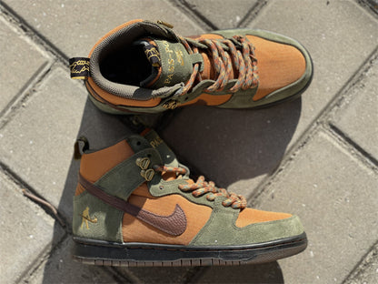 Nike SB Dunk High Pro Pass Port Multicolor 2022 Army Green Brown Black Work Boots