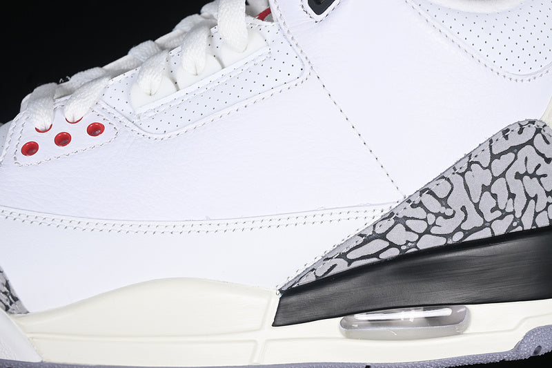 Nike Air Jordan 3 Retro White Cement Reimagined Fire Red Sneakers