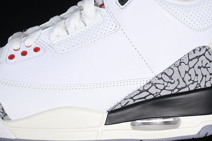 Nike Air Jordan 3 Retro White Cement Reimagined Fire Red Sneakers