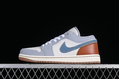 Nike Air Jordan 1 Low Phantom Coconut Milk Amber Brown Sneakers