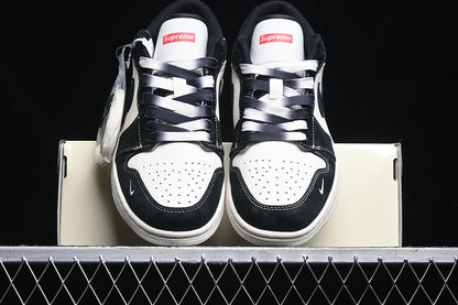 Nike Air Jordan 1 Low Supreme White Black Sneakers